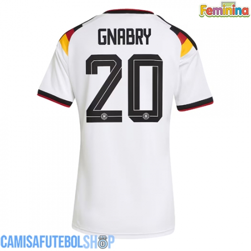 Camisa de time de futebol Alemanha Serge Gnabry #20 Replicas 1º Equipamento Feminina Mundo 2026 Manga Curta
